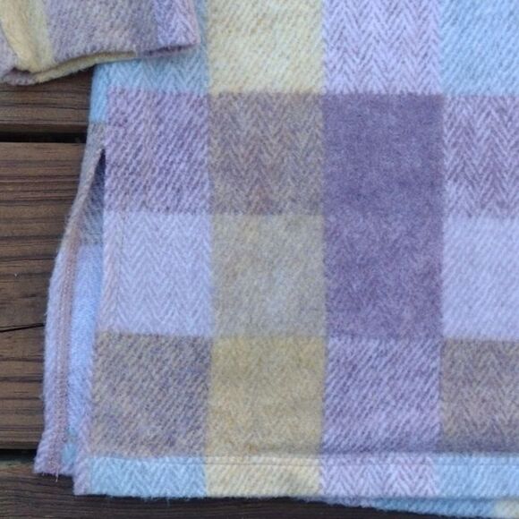 First Love by Lovelyn Lilac Gold Long Sleeve Soft Checkered Top Size Large - Picture 2 of 7